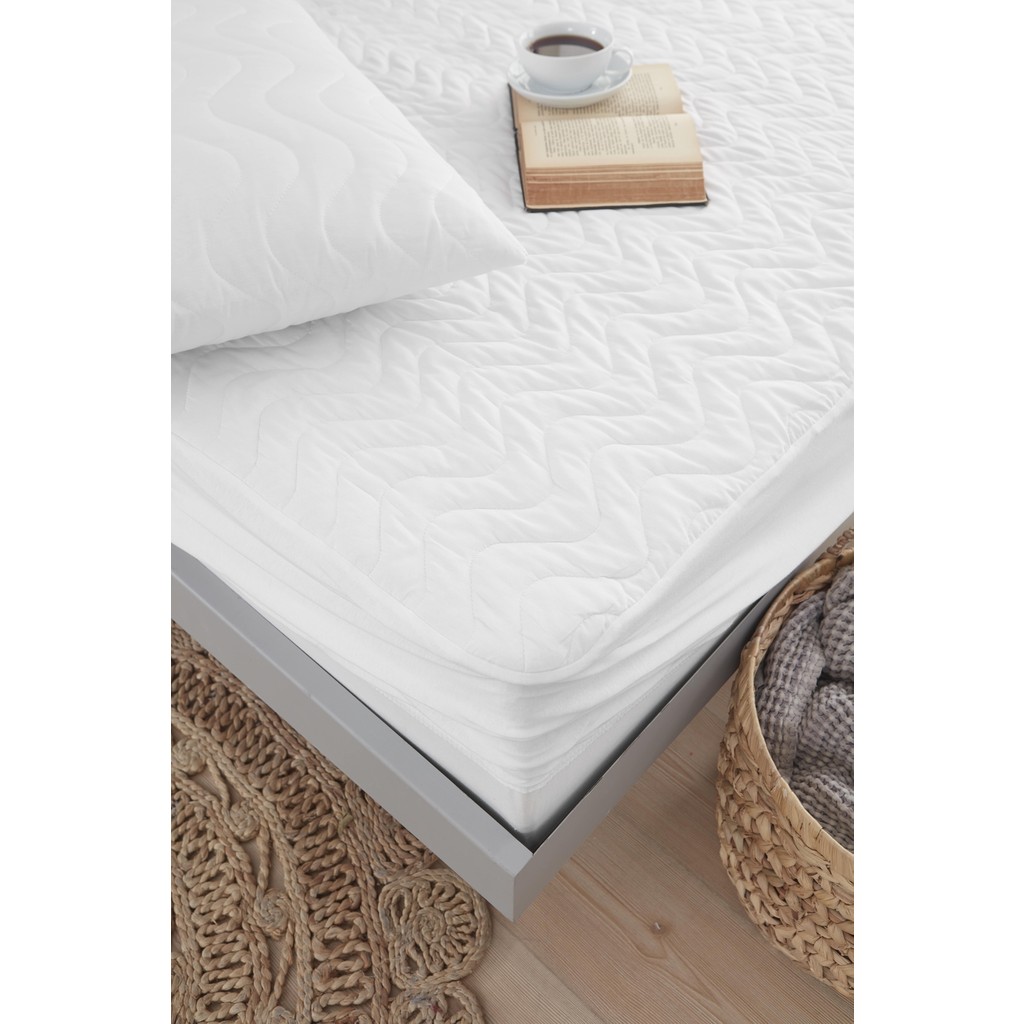 Vessino Home Mikrofiber Kapitone Alez Fitted Su Sıvı Geçirmez Tek Çift Kişilik Yatak Pedi Koruyucu Çarşaf 11EBAT - 150 x 200 cm - Beyaz Çarşaf Fiyatı