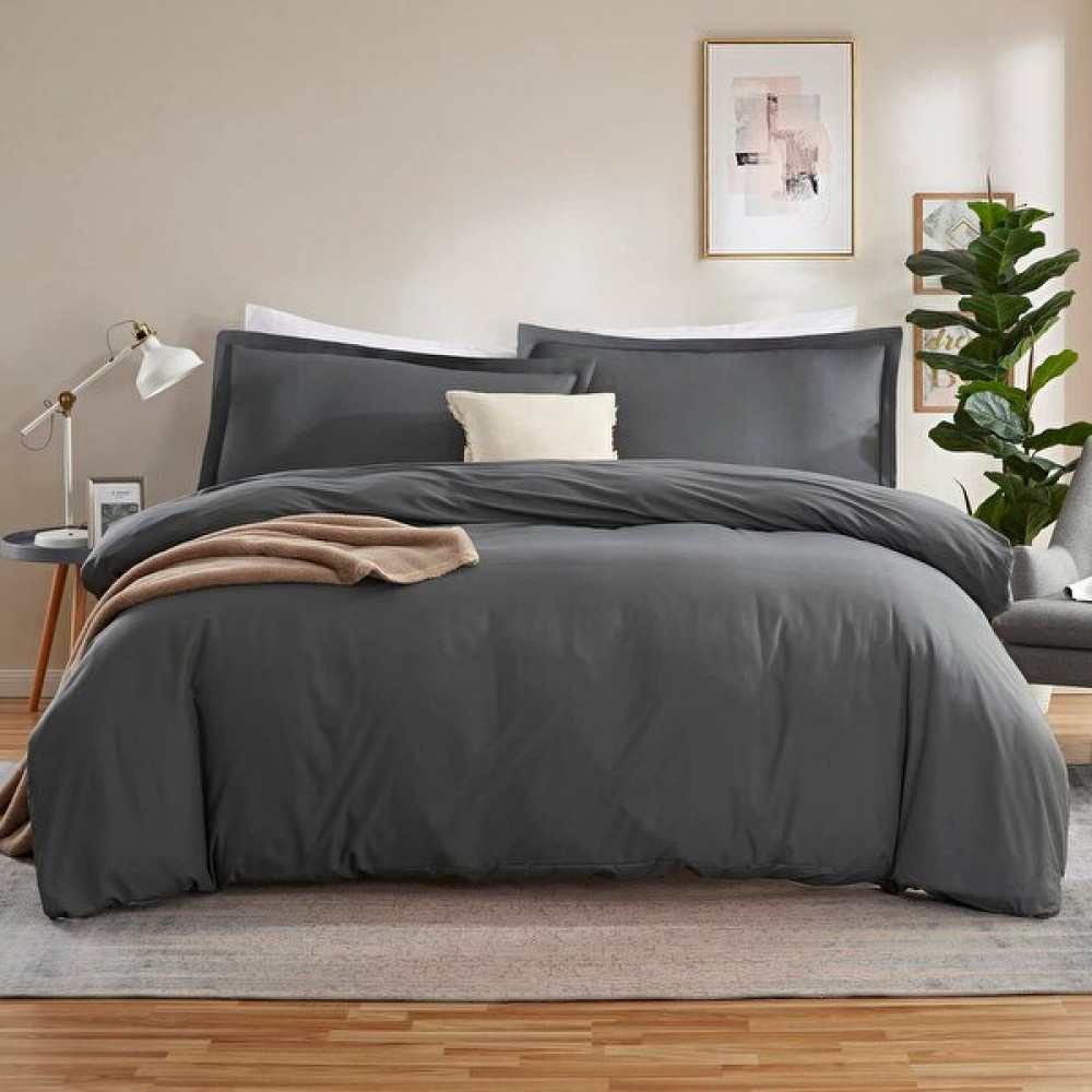 Vessino Home Nevresim Takımı Çift Kişilik Pamuklu Renkli ( 160X200 Lastikli Çarşaf+Yorgan Kılıfı+2 Yastık Kılıfı) - Antrasit - Gri - 200 x 220 cm Nevresim Takımı Fiyatı