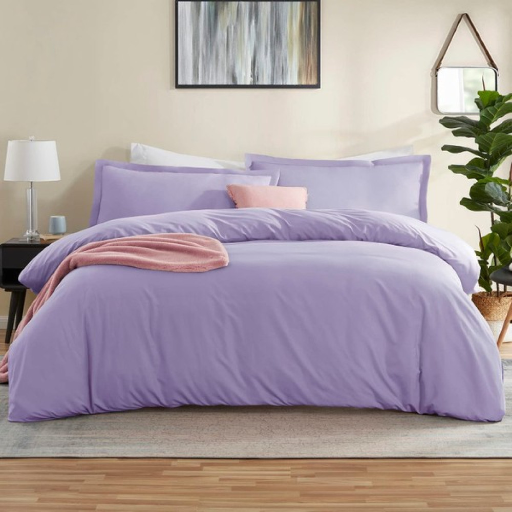 Vessino Home Nevresim Takımı Çift Kişilik Pamuklu Renkli ( 160X200 Lastikli Çarşaf+Yorgan Kılıfı+2 Yastık Kılıfı) - Lila - 200 x 220 cm Nevresim Takımı Fiyatı