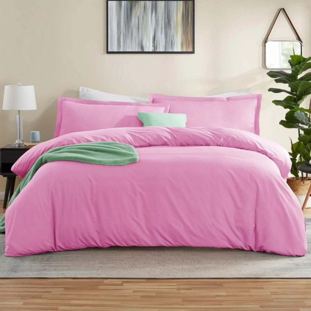 Vessino Home Nevresim Takımı Çift Kişilik Pamuklu Renkli ( 160X200 Lastikli Çarşaf+Yorgan Kılıfı+2 Yastık Kılıfı) - Pembe - 200 x 220 cm Nevresim Takımı Fiyatı