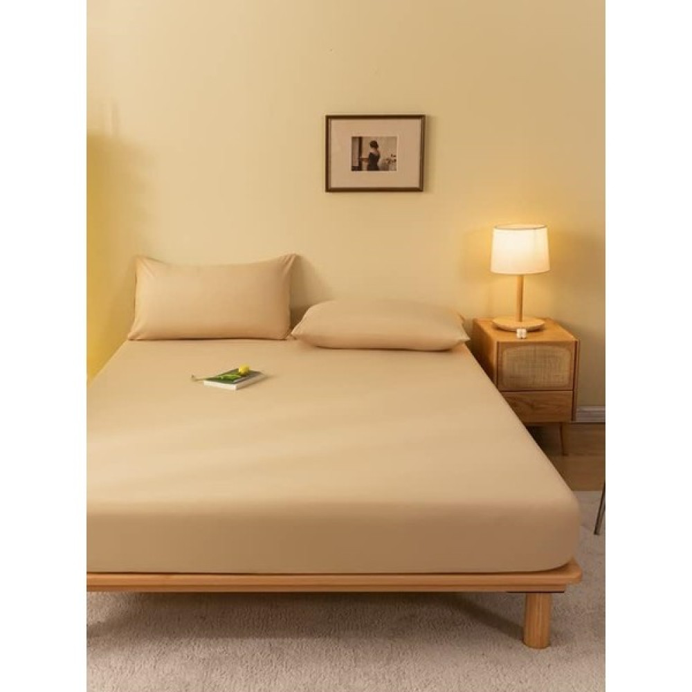 Vessino Home Pamuklu Lastikli Çarşaf Takımı Tek Kişilik Çift Kişilik Battal Boy 57 Tel Kumaş Ebatlı Beyaz-Renkli - Bej - 150 x 200 cm Çarşaf Fiyatı