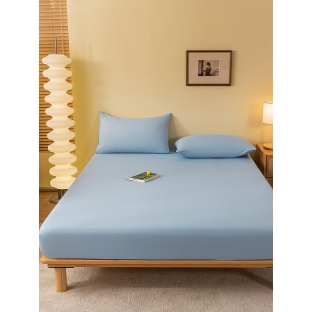 Vessino Home Pamuklu Lastikli Çarşaf Takımı Tek Kişilik Çift Kişilik Battal Boy 57 Tel Kumaş Ebatlı Beyaz-Renkli - Buz Mavisi - 150 x 200 cm Çarşaf Fiyatı