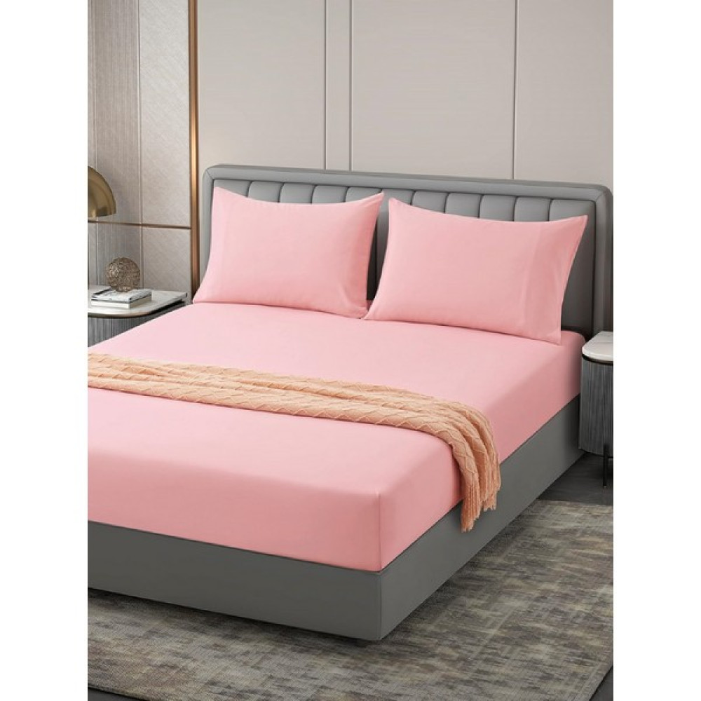 Vessino Home Pamuklu Lastikli Çarşaf Takımı Tek Kişilik Çift Kişilik Battal Boy 57 Tel Kumaş Ebatlı Beyaz-Renkli - Pembe - 140 x 200 cm Çarşaf Fiyatı
