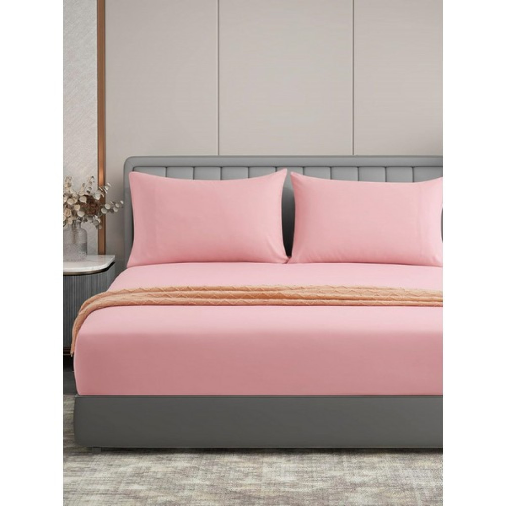 Vessino Home Pamuklu Lastikli Çarşaf Takımı Tek Kişilik Çift Kişilik Battal Boy 57 Tel Kumaş Ebatlı Beyaz-Renkli - Pembe - 90 x 190 cm Çarşaf Fiyatı