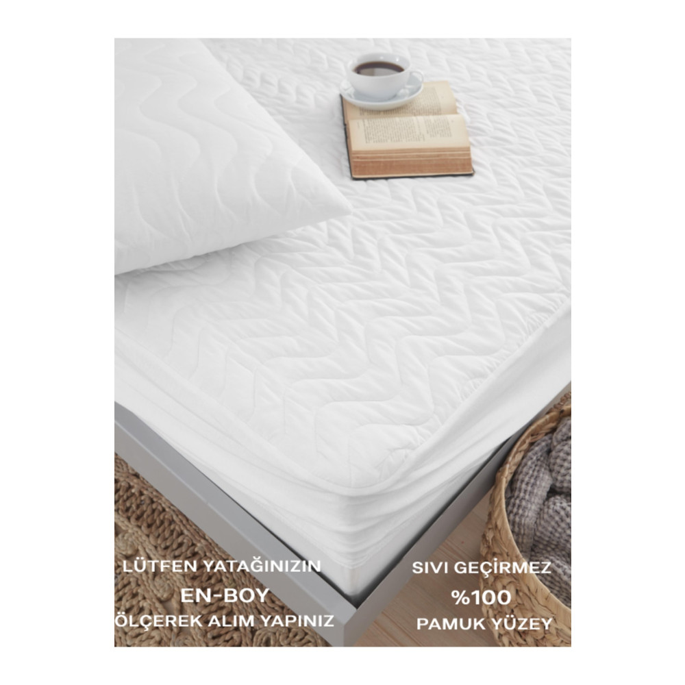 VESSİNOHOME Kapitoneli Fitted Beyaz Yatak Koruyucu Tek Çift Kişilik Su Sıvı Geçirmez Terletmeyen Yatak Alezi 70 x 140 Beden Alez / Yatak Koruyucu Fiyatı