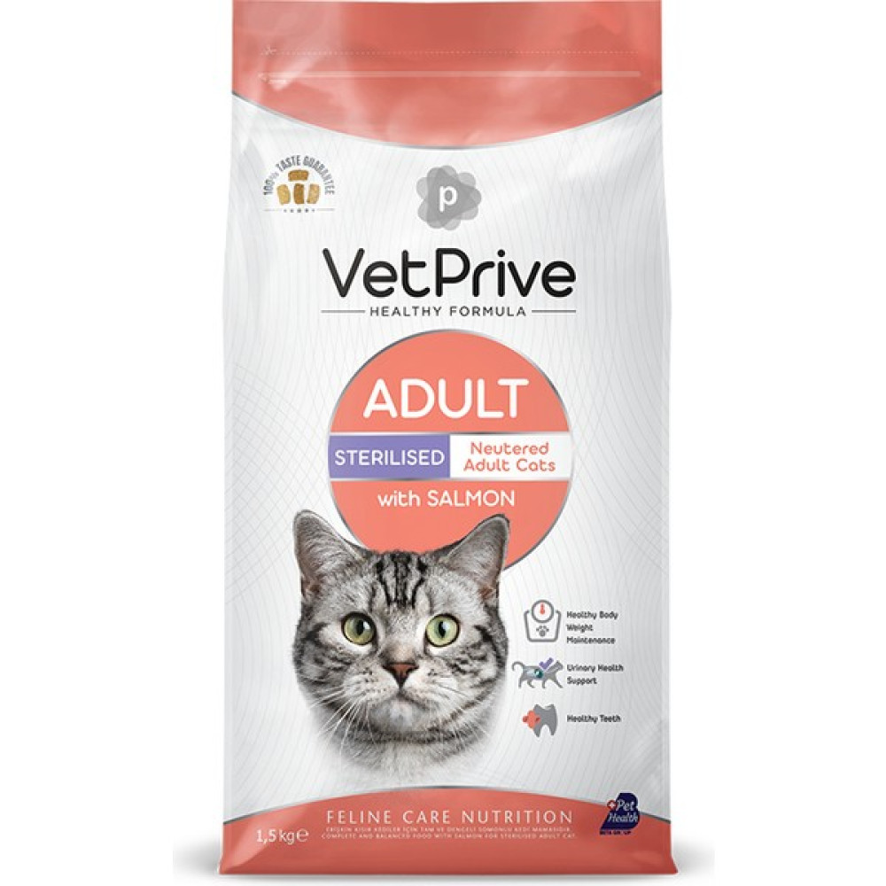 Vet Prive Kısırlaştırılmış Kedi Maması Somonlu 1,5 kg Evcil Hayvan Ürünleri Fiyatı
