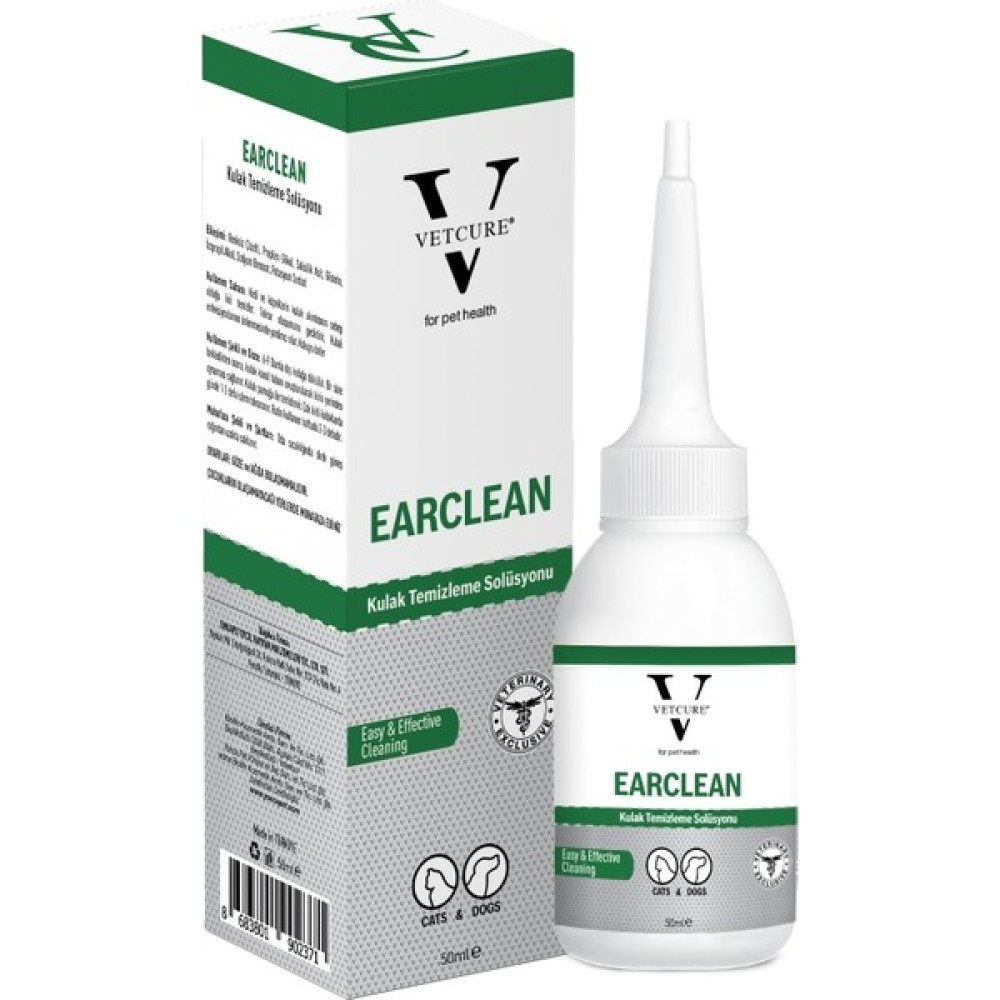Vetcure Ear Clean Kedi ve Köpek Kulak Temizleme Solüsyonu 50 ml Evcil Hayvan Ürünleri Fiyatı