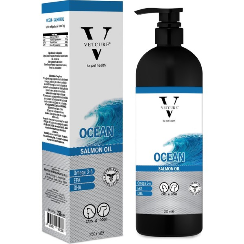 Vetcure Ocean Salmon Oil Kedi ve Köpekler Için Somon Yağı Desteği 250 ml Evcil Hayvan Ürünleri Fiyatı