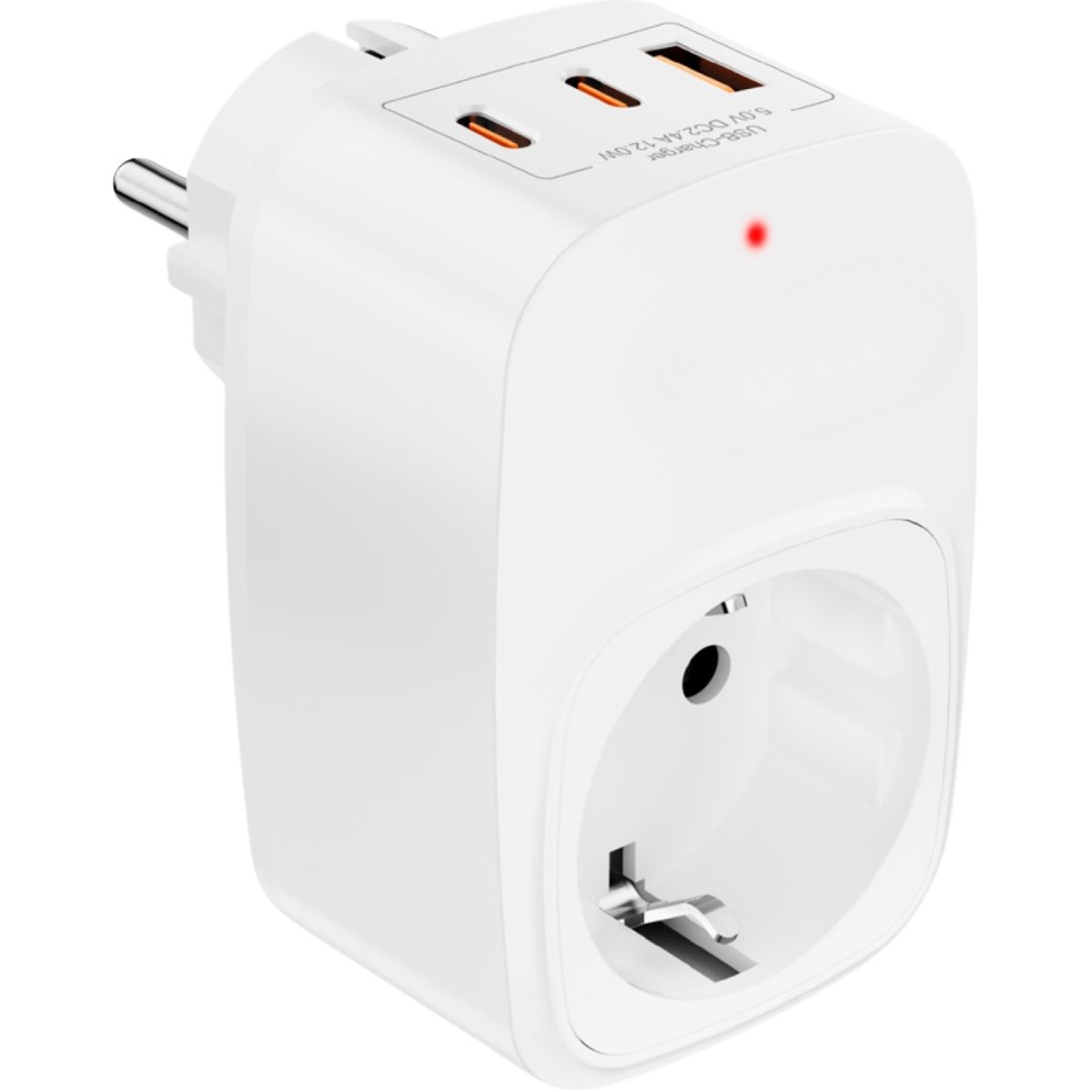 Vetech Akım Korumalı Priz 1x Priz, 2x Type-C, 1x USB Port Çıkışlı Tekli Priz - Beyaz Bilgisayar Çevirici ve Adaptörü Fiyatı