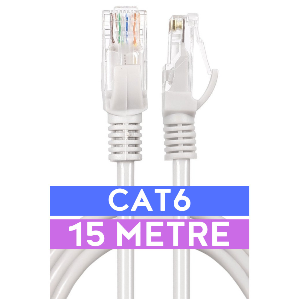 Vetech Cat6 15mt Lan Ethernet Kablosu Fabrikasyon Internet Kablo Ağ / Network Kablosu Fiyatı