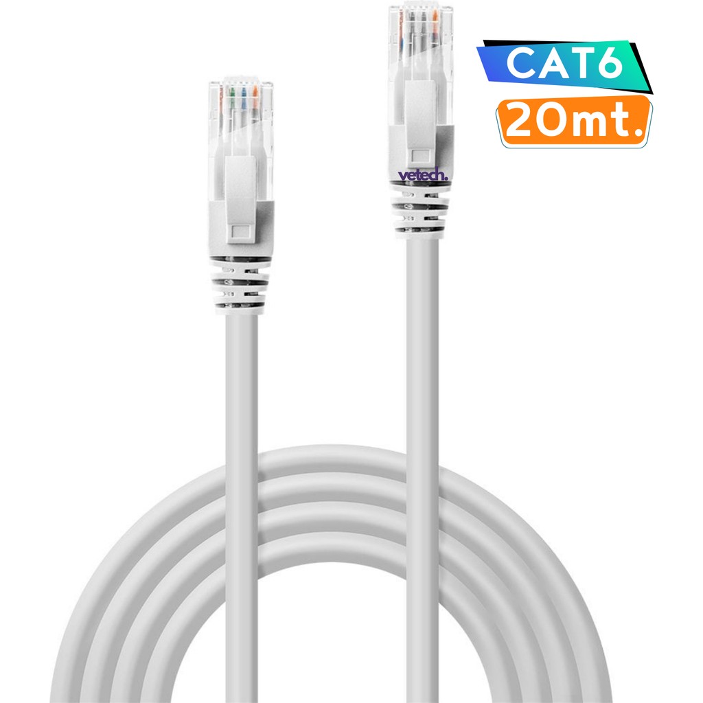 Vetech Cat6 20MT Lan Ethernet Kablosu Fabrikasyon Internet Kablo - 20 m SSD / Solid State Drive Fiyatı