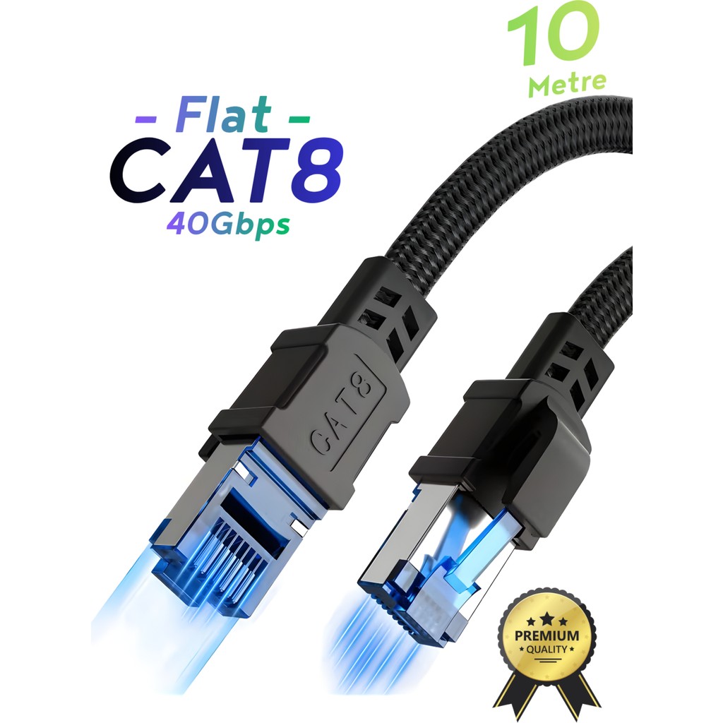 Vetech Cat8 Ethernet Kablosu Premium Lan Kablo 40GBPS 2000MHZ Internet Kablosu Masaüstü Pc, Gaming Laptop, Ps5/4, Xbox - 10 m Dizüstü Bilgisayar Fiyatı
