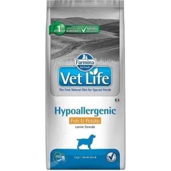 Vetlife Natural Diet Dog Hypoallergenic Fish & Potato 12KG Diğer Fiyatı