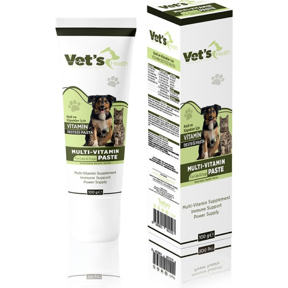 Vet’s Health Multi Vitamin Paste Kedi ve Köpekler Için Vitamin Desteği Pasta 100g Evcil Hayvan Ürünleri Fiyatı
