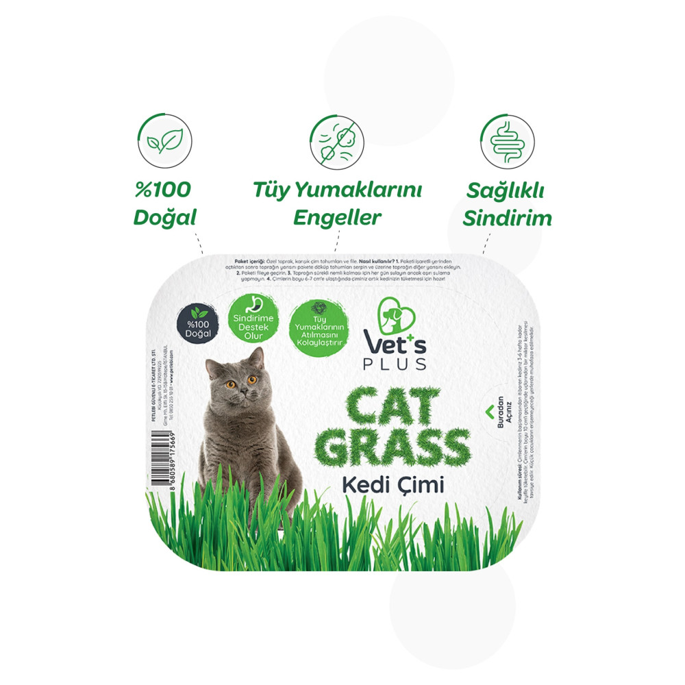 Vets Plus %100 Doğal Fileli Kedi Çimi (Tüy Yumağı Önleyici) Evcil Hayvan Ürünleri Fiyatı