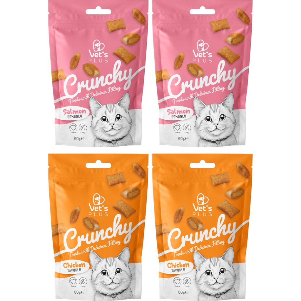 Vet's Plus Crunchy Karışık Kedi Ödül Maması 60GR (4 Adet) Evcil Hayvan Ürünleri Fiyatı