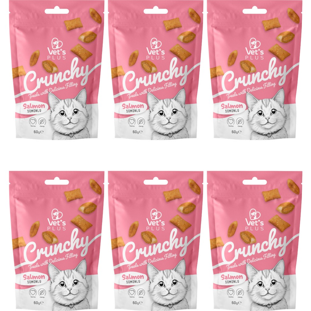 Vet's Plus Crunchy Somonlu ve Catnipli Kedi Ödül Maması 60GR (6 Adet) Evcil Hayvan Ürünleri Fiyatı
