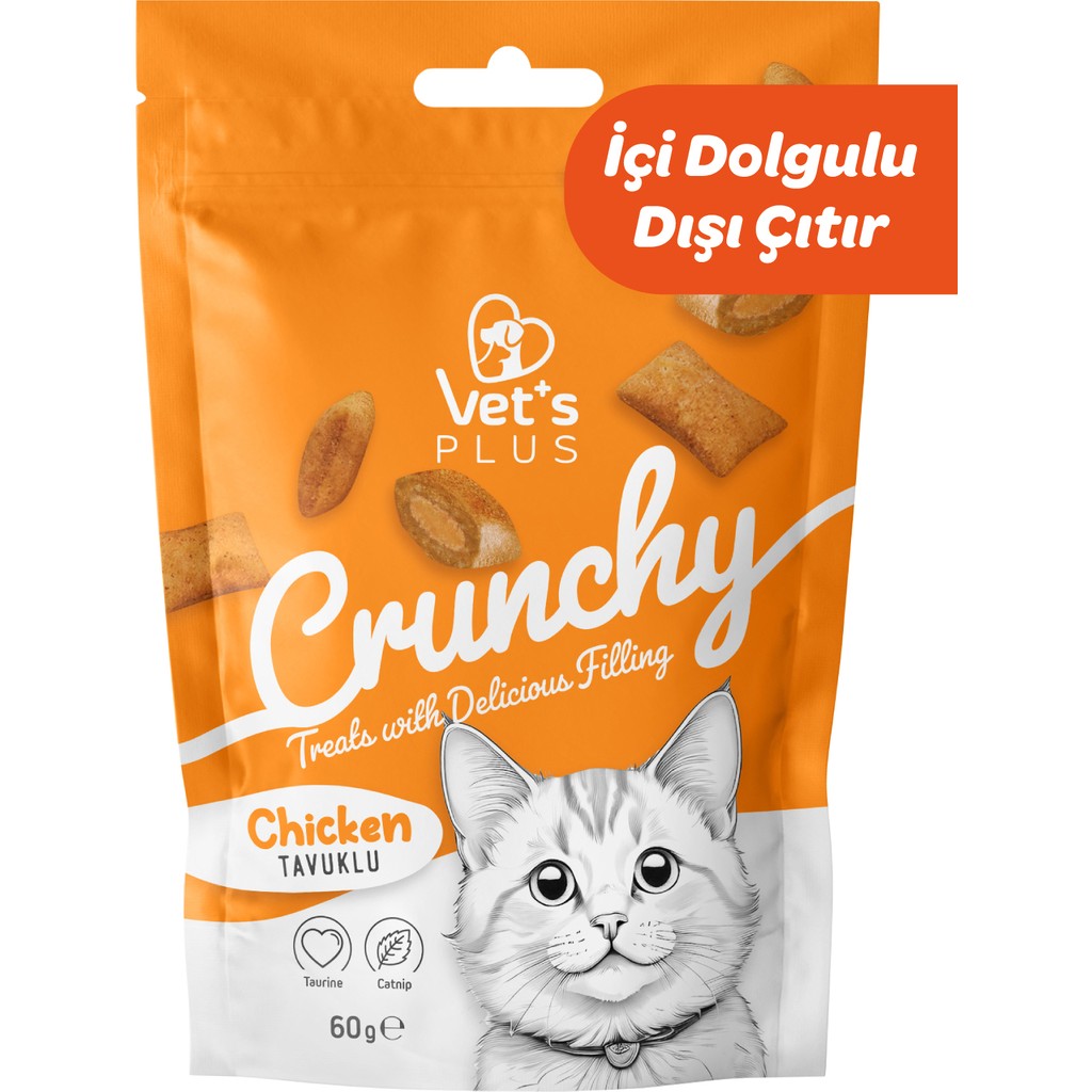 Vet's Plus Crunchy Tavuklu Kedi Ödül Maması 60G İçinde Catnip ile Lezzetli Ödül Evcil Hayvan Ürünleri Fiyatı