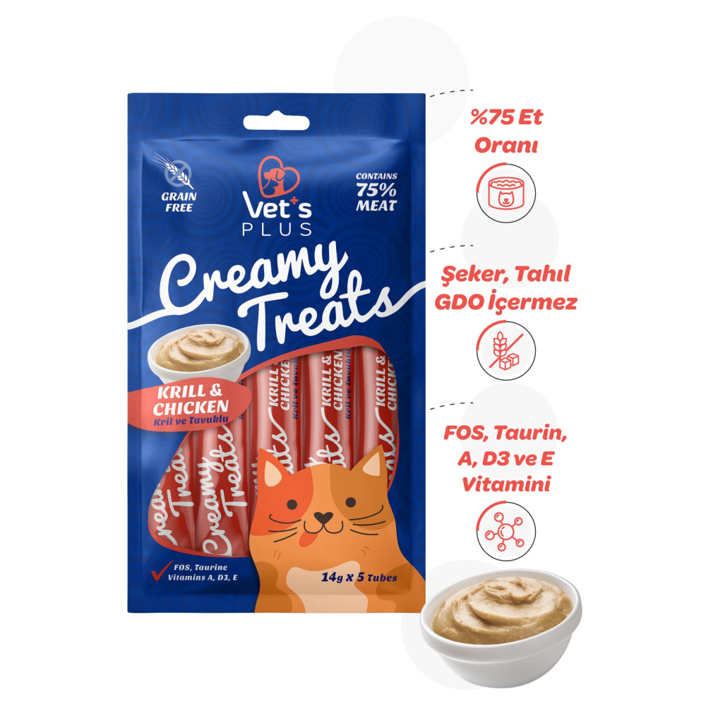 Vets Plus Kril Ve Tavuklu Sıvı Kedi Ödülü 5x14gr Evcil Hayvan Ürünleri Fiyatı