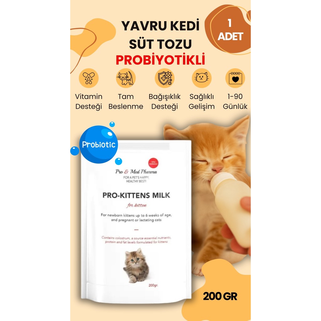 Vettoptan 1 Adet Anne Sütü Destekli Probiyotikli Yavru Kedi Süt Tozu 200 gr Hamile Kedi Kullanımına Uygun Evcil Hayvan Ürünleri Fiyatı