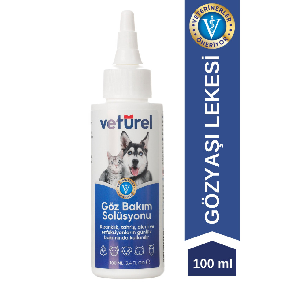 Veturel Kedi Göz Temizleme Solüsyonu Köpek Alerji Kızarıklık Enfeksiyon Gözyaşı Bakımı Göz Damlası 100ml Evcil Hayvan Ürünleri Fiyatı