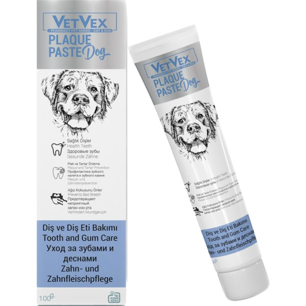 VETVEX Plaque Paste * Köpekler Için Diş ve Diş Eti Bakımı Plak ve Tartar Önleme 100 gr -Vetvex Evcil Hayvan Ürünleri Fiyatı