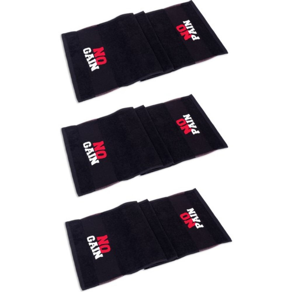 Vevien Home No Pain No Gain 30X100 cm %100 Pamuklu 3'lü Spor Havlusu Fitness Gym Golf Boks Tenis Havlusu - 30 x 100 cm - Siyah El / Yüz Havlusu Fiyatı