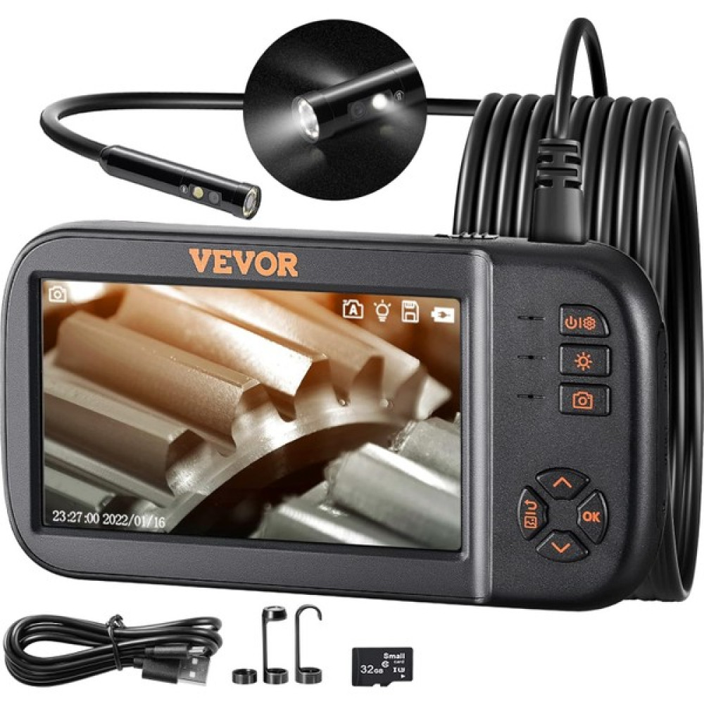 Vevor 3 Lens 4.5" Ekran 5m 1080P 8mm Endoskop Yılan Kamera - Siyah Elektrikli Kesme Makinesi Fiyatı