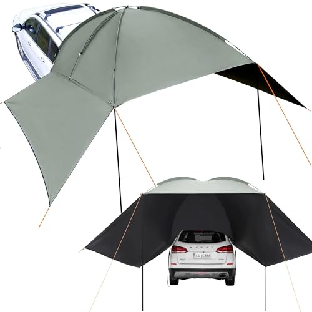 VEVOR Versatility Camping Tent - Moonshade Awning Auto Canopy with UV50+ Protection & PU3000mm Water Resistance, Ideal for Truck Bed, SUV, RV, Van, and Trailer Overlanding Gear, Tear-Resistant