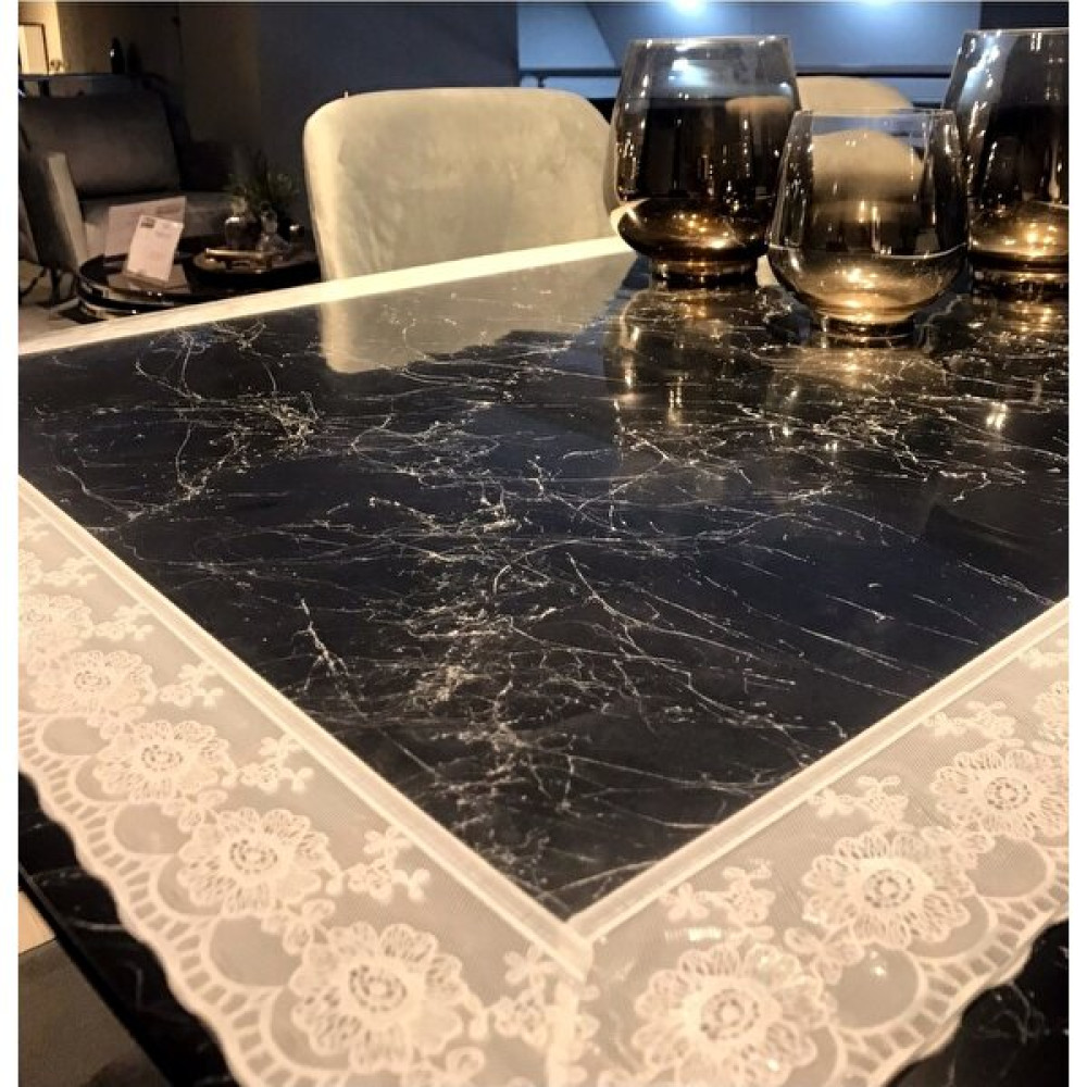 vexillum Şeffaf Pvc Dantelli 1.2mm Masa Örtüsü | Masa Pedi | Koruyucu Mika | Asetat Masa Örtüsü Çalışma Masa - 80 x 170 cm Masa Örtüsü Fiyatı