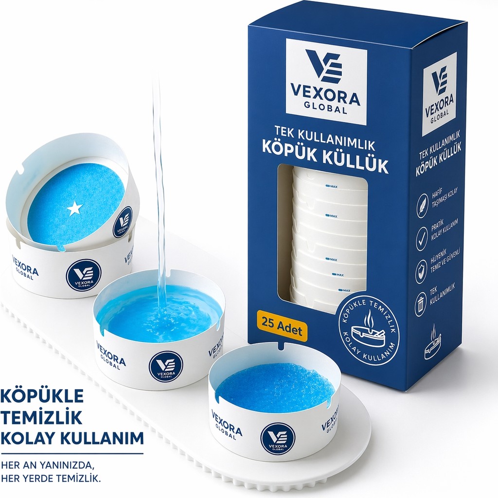 VEXORA GLOBAL 25 Adet Tek Kullanımlık Jel Küllük Taşınabilir Pratik Kullanım Ev Ofis Kafe - 1 KUTU 25 ADET Diğer Fiyatı
