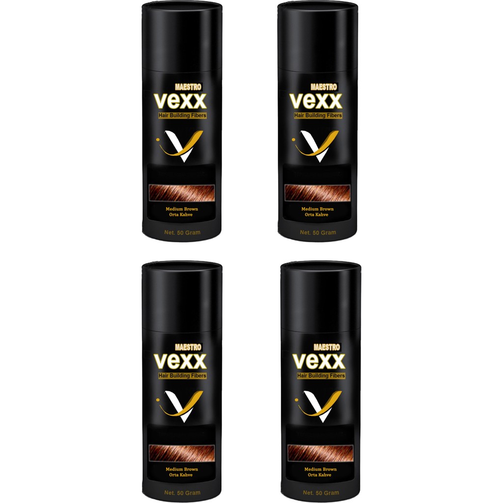 Vexx Maestro Vexx 50 Gr. Hair Fiber Saç Tozu 4 Adet - Orta Kahve Diğer Fiyatı