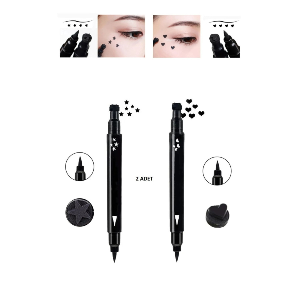 veyhal Eyeliner Çift Taraflı Kalp Ve Yıldız Desenli Kalem 2 Adet Eyeliner Fiyatı
