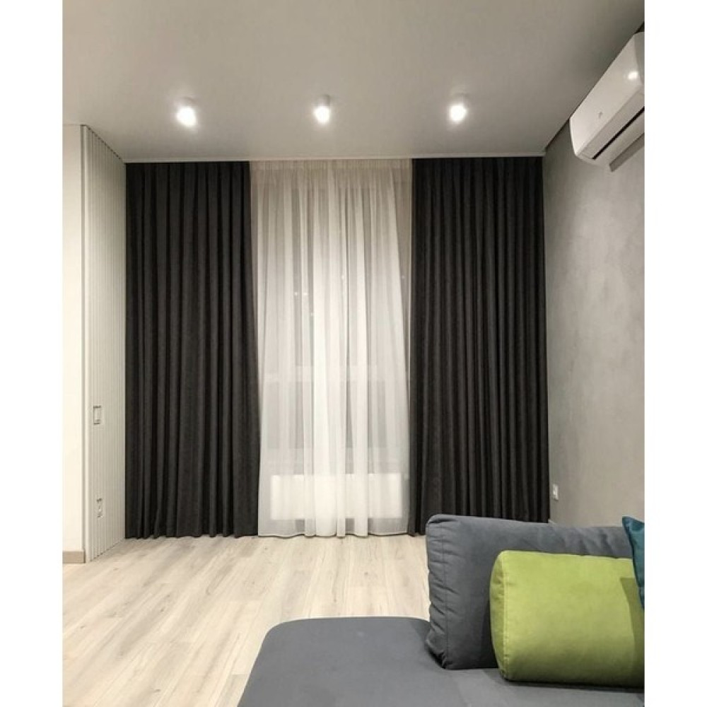 Vi Home Karartma Fon Perde Blackout Lüks Düz Dikiş Kornişli En x Yükseklik - Siyah - 350 x 240 cm Fon Perde Fiyatı