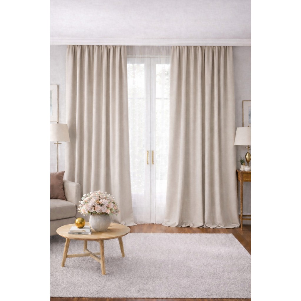 Vi Home Lüks 1.sınıf Elegance Series Karartma Blackout Tek Kanat Özel Dikim Kalın Pilesiz Fon Perde - Taş Rengi Perde Fiyatı