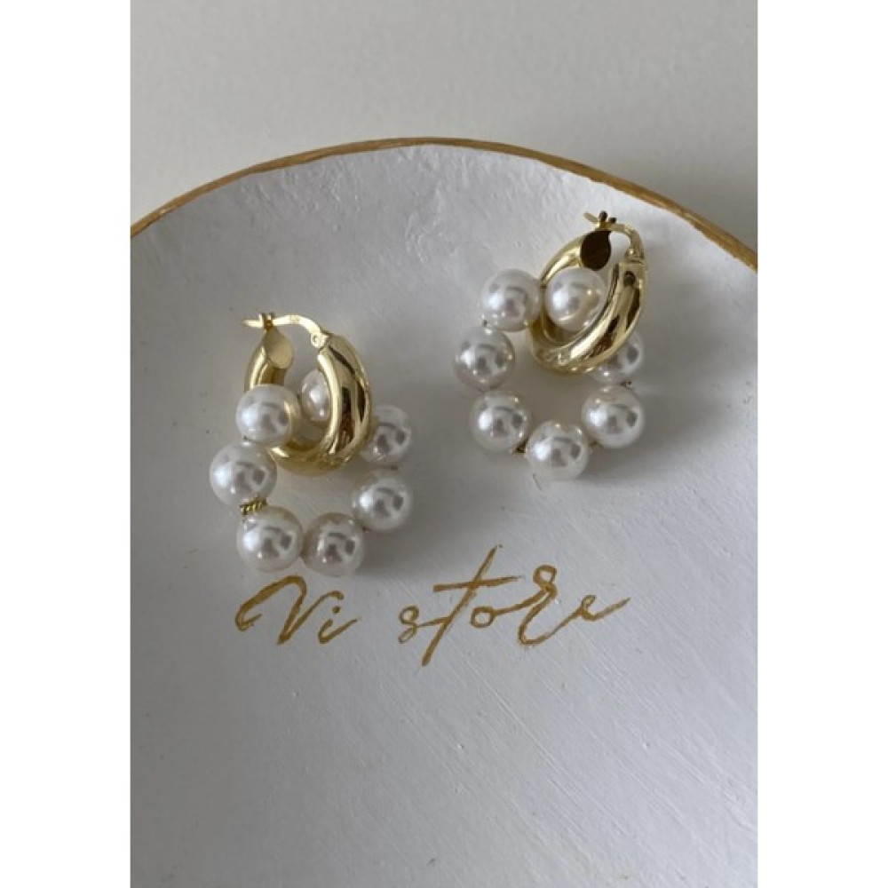 Vi Store 925 Ayar Gümüş Incili Halka Küpe Gümüş Küpe Fiyatı
