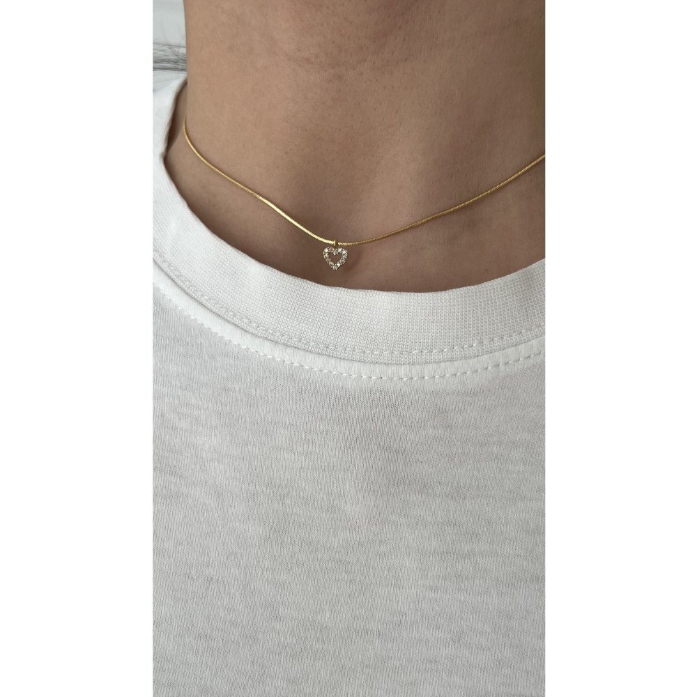 Vi store Altın Kaplama Taşlı Kalp Choker Bijuteri Kolye Fiyatı