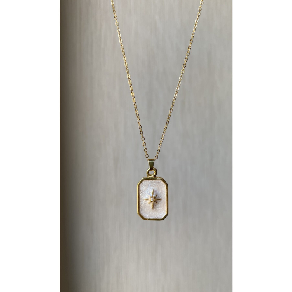 vi store vi jewelry Beyaz Mineli Kutup Yıldızı Kolye Bijuteri Kolye Fiyatı