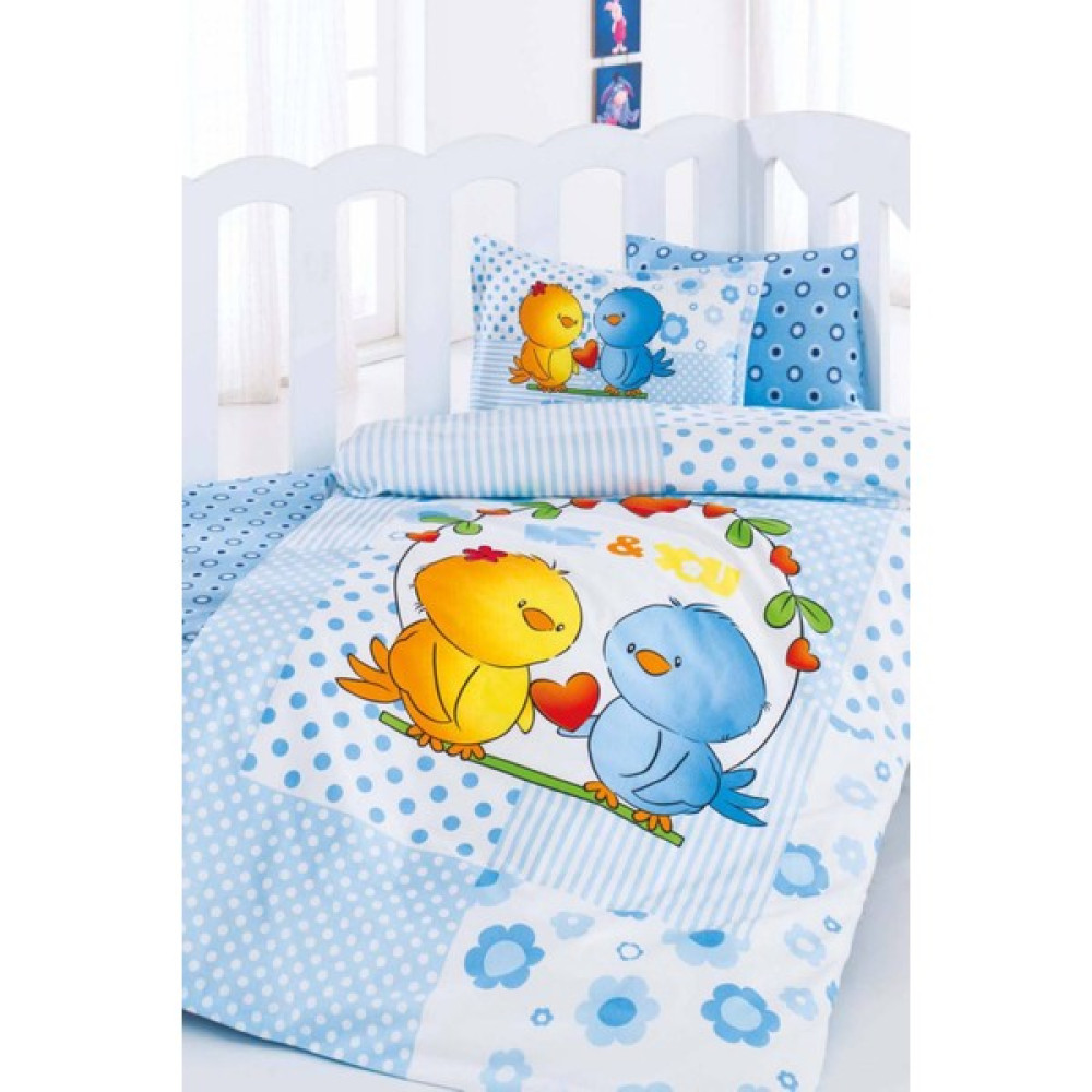 Via Bianco Civciv Bebek Nevresim Takımı 4 Prç - Mavi - 100 x 150 cm Bebek Nevresim Takımı Fiyatı