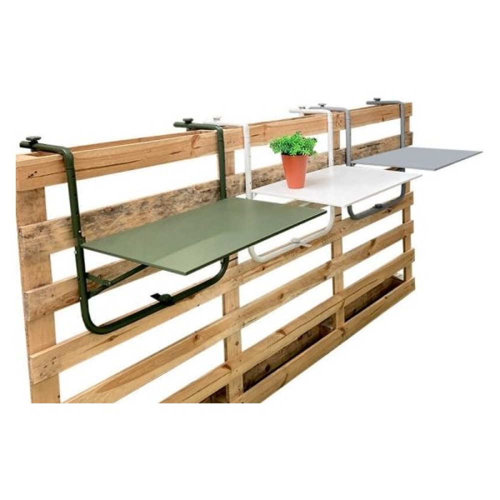 Via Gardenia Askılı Mat Siyah Balkon Masası 60X43 cm Bahçe Masası Fiyatı
