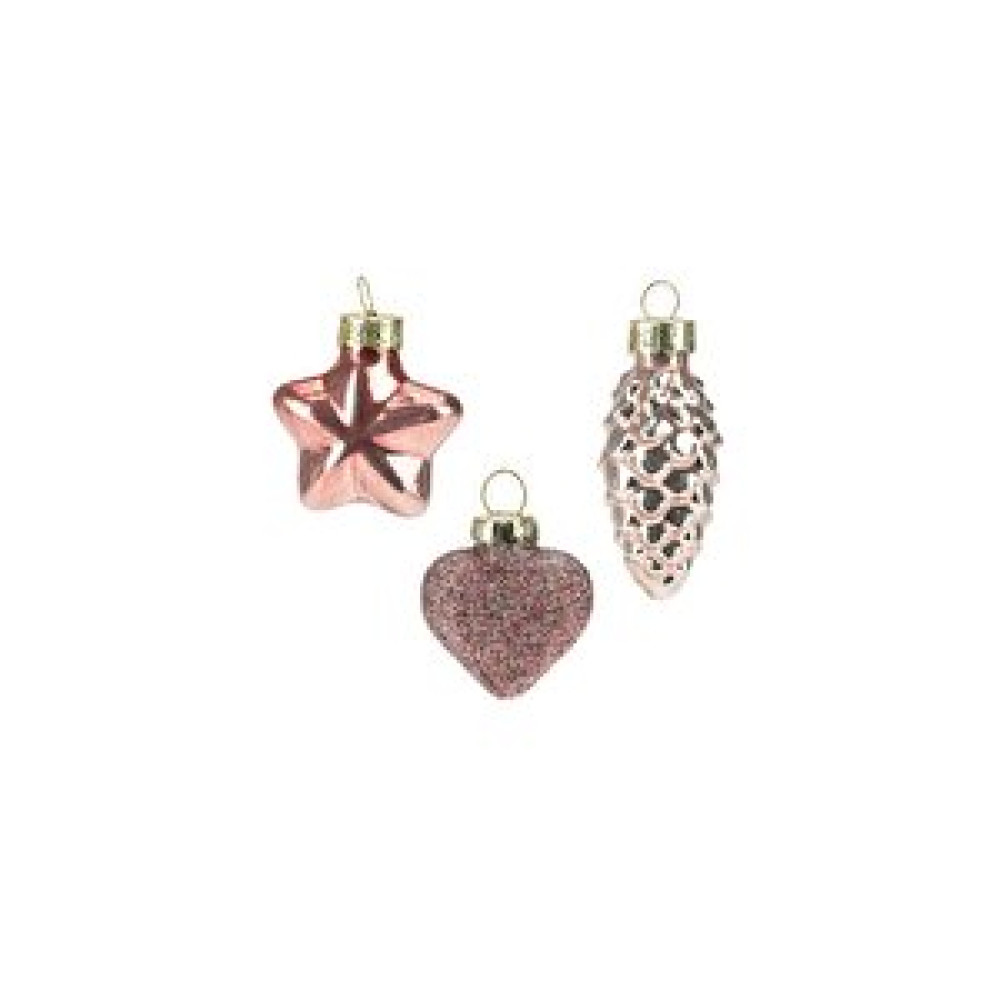 Via Gardenia Mix Kalp Kozalak Yıldız Pembe Yılbaşı Süsü 3 Cm Yaş Günü & Parti Fiyatı
