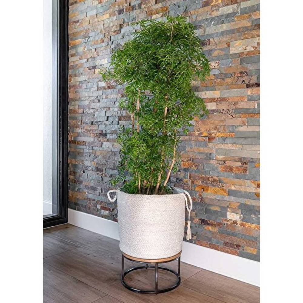 Via Gardenia Stefan Beyaz Hasır Sepet Saksı 29X35 cm Saksı ve Aksesuarları Fiyatı