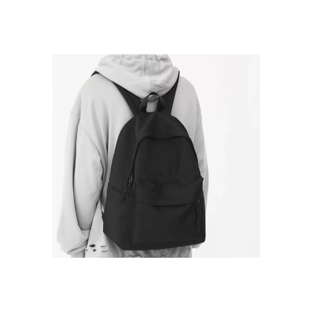 VİABAG Siyah Reklamsız Düz Siyah Unisex Laptop Okul Kurs Kamp Seyehat Gezi Günlük Kullanım Sırt Çantası Standart Beden Unisex Sırt Çantası Fiyatı