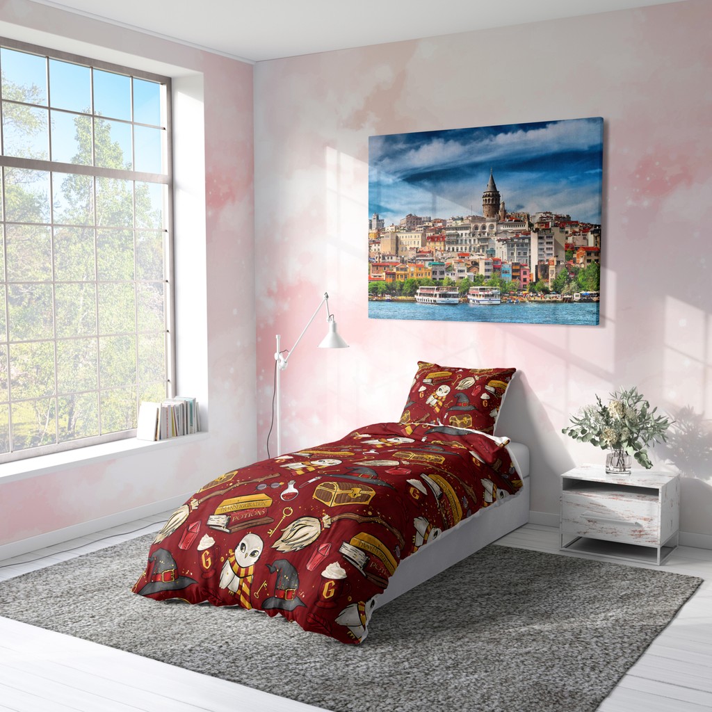 Viadela Viadela harry Potter Gryffindor Temalı Kırmızı Nevresim Takımı (Çarşafsız) - 160 x 220 cm - Lacivert Nevresim Takımı Fiyatı
