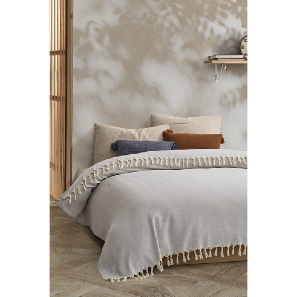 Viaden Ermes Çift Kişilik Pamuk Pike 200 x 230 cm - Açık Gri Pike & Pike Takımı Fiyatı