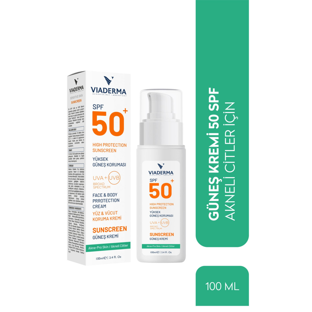 Viaderma Akne Karşıtı SPF 50 Yüz Ve Vücut Güneş Kremi Akneye Meyilli & Karma Ciltler - Bisabolol Güneş Kremleri ve Losyonları Fiyatı