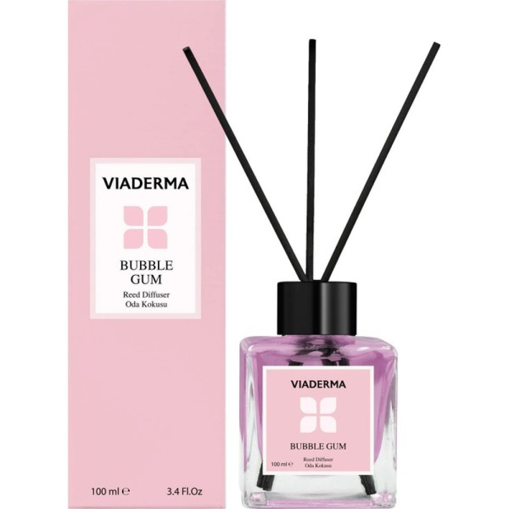 Viaderma Kare Şişe Bubblegum Esansı Bambu Çubuklu Oda Kokusu 100 ml - 1 Oda Kokusu Fiyatı