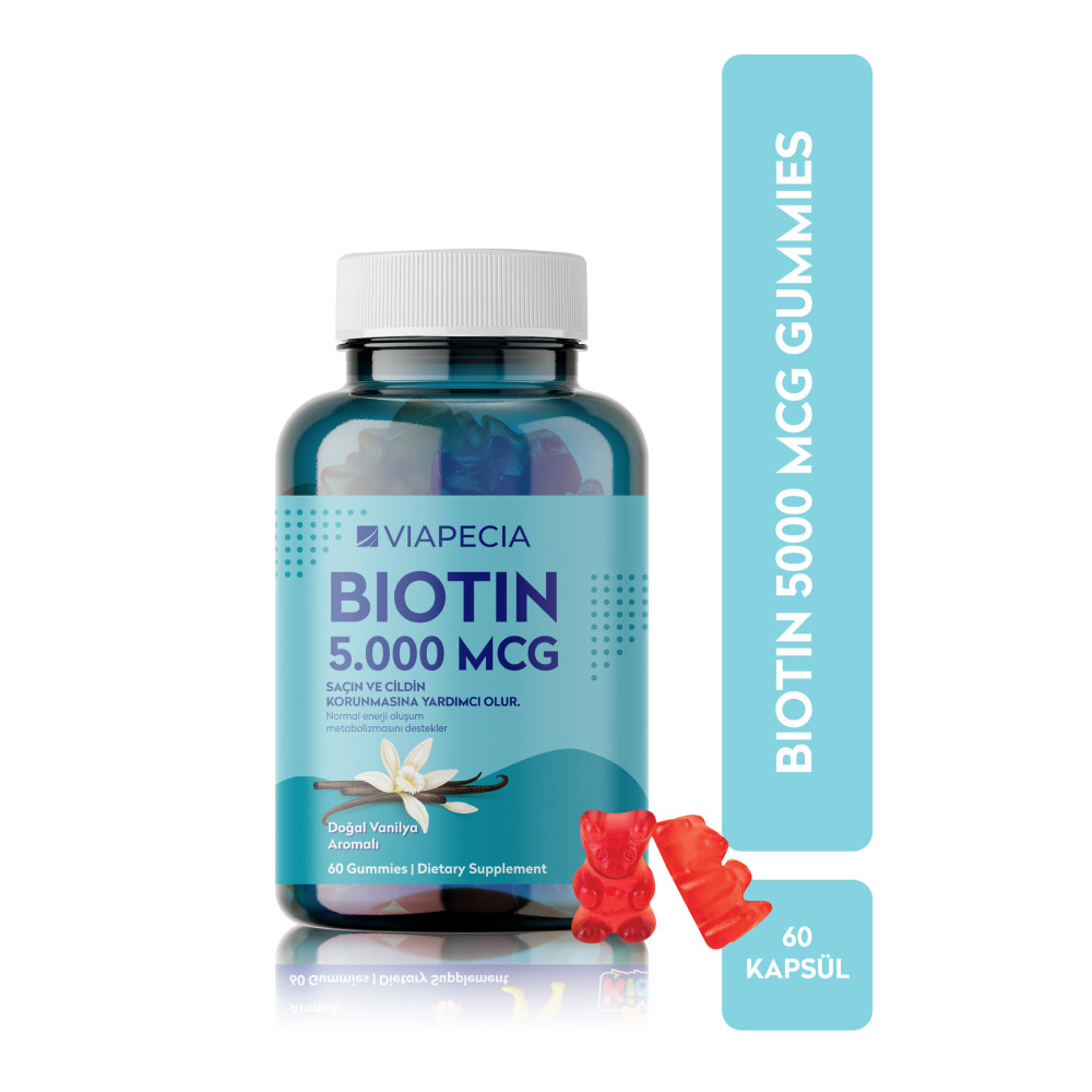 Viapecia Jelibon Formunda Biotin 5000 Mg 60 Adet Saç Ve Cildi Korur Sağlık / Diyet Fiyatı