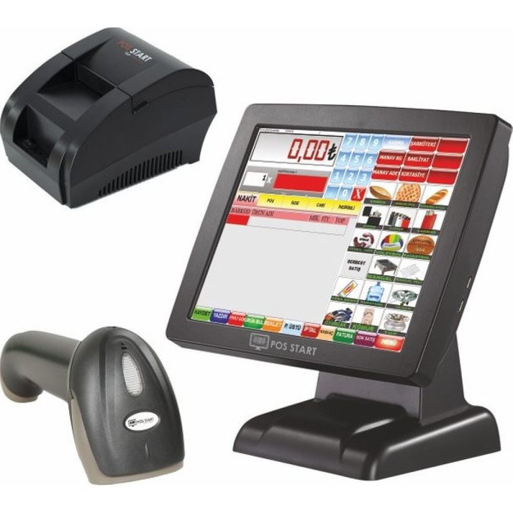 Viapos Kantin Dokunmatik Barkodlu Hızlı Satış Sistemi Eko Set (Dokunmatik Pos Pc+Kantine Özel YAZILIM+58MM Termal Fiş Yazıcı+Barkod Okuyucu) Yazıcılar Fiyatı