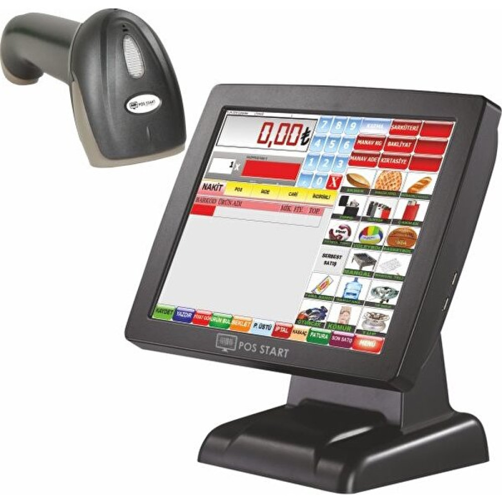 Viapos Market Barkod Satış Sistemi ve Programı Eko Paket (Dokunmatik Pos Pc + Hızlı Satış Programı + El Tipi 1d Barkod Okuyucu) Yazıcılar Fiyatı